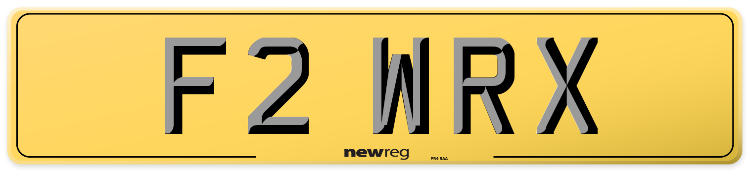 F2 WRX Rear Number Plate