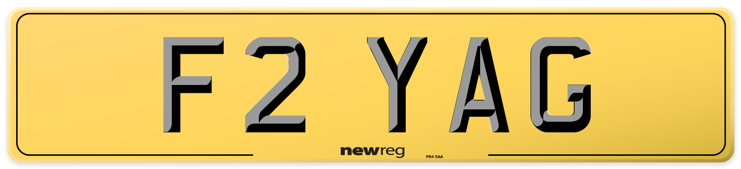 F2 YAG Rear Number Plate