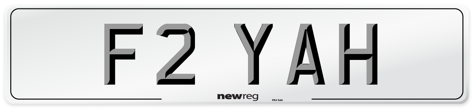 F2 YAH Front Number Plate