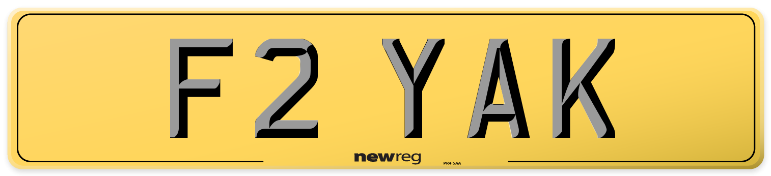 F2 YAK Rear Number Plate
