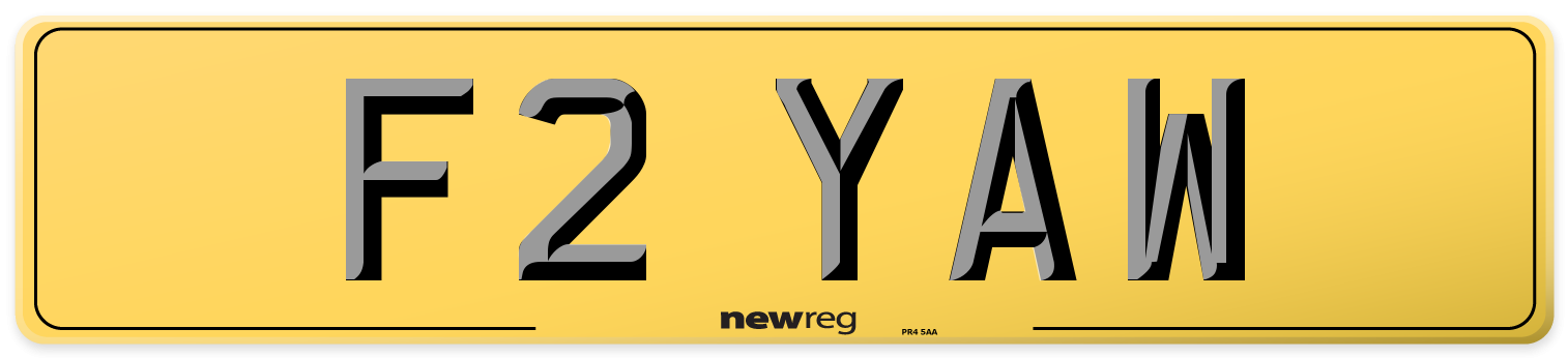 F2 YAW Rear Number Plate