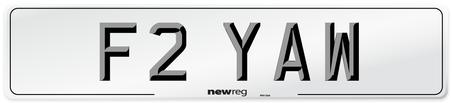 F2 YAW Front Number Plate