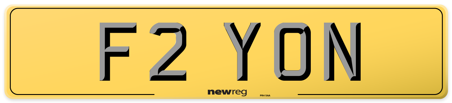 F2 YON Rear Number Plate