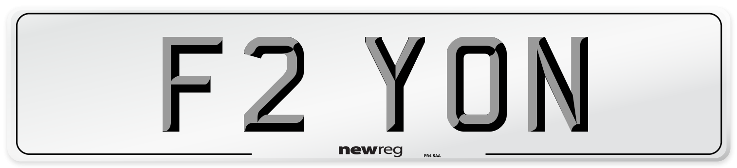 F2 YON Front Number Plate