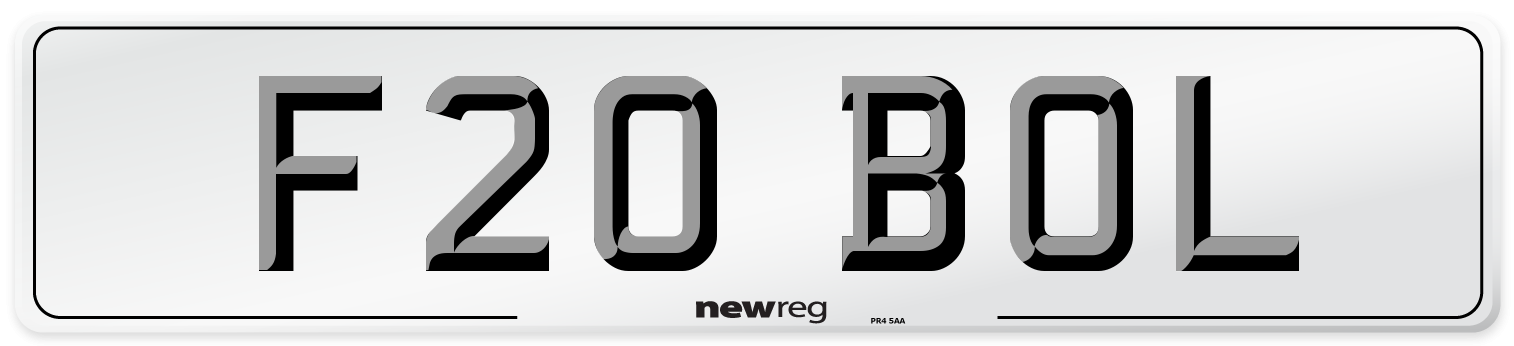 F20 BOL Front Number Plate