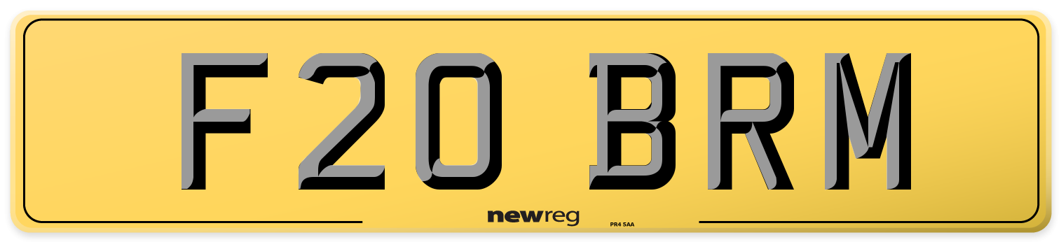 F20 BRM Rear Number Plate