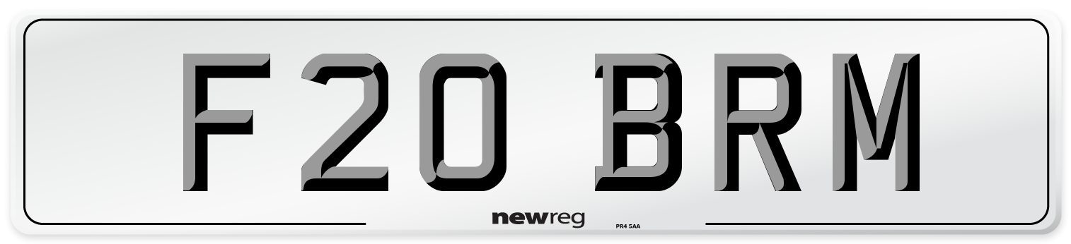 F20 BRM Front Number Plate