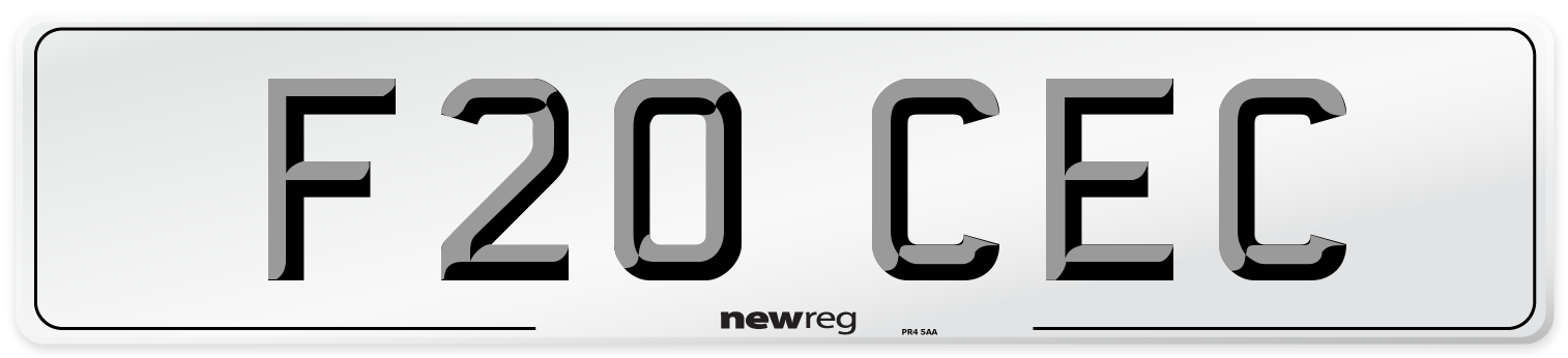 F20 CEC Front Number Plate