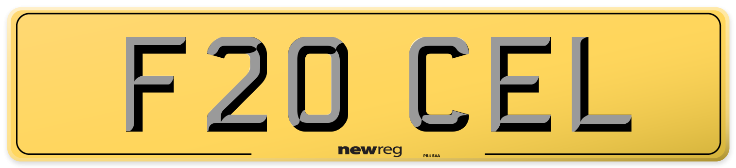 F20 CEL Rear Number Plate