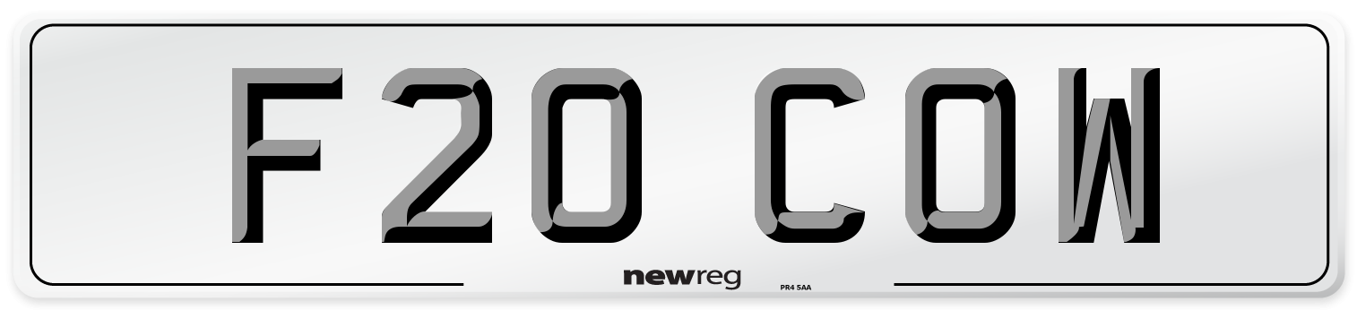 F20 COW Front Number Plate
