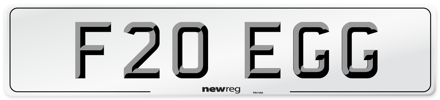 F20 EGG Front Number Plate