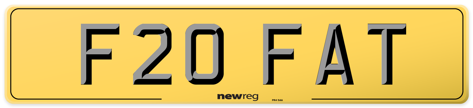 F20 FAT Rear Number Plate