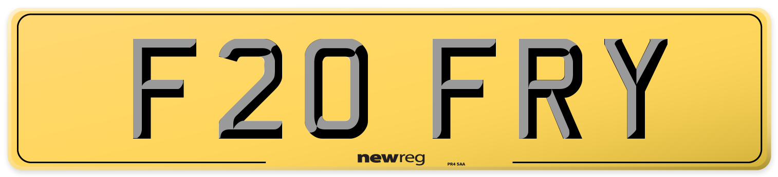 F20 FRY Rear Number Plate