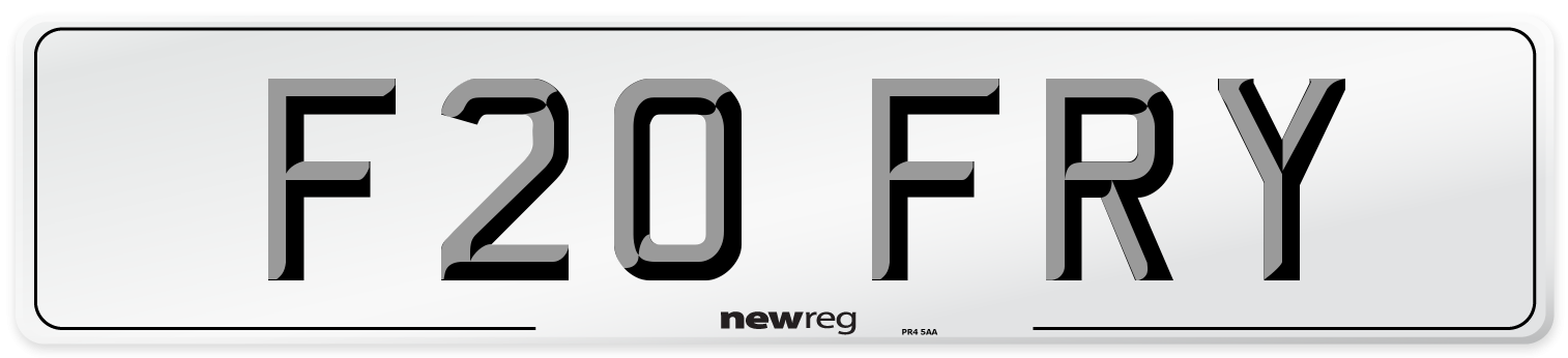 F20 FRY Front Number Plate