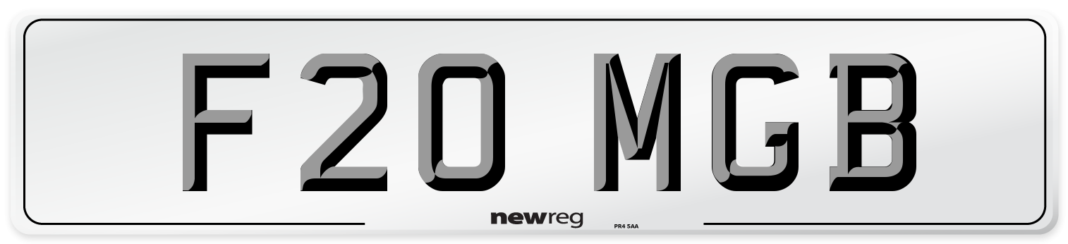 F20 MGB Front Number Plate