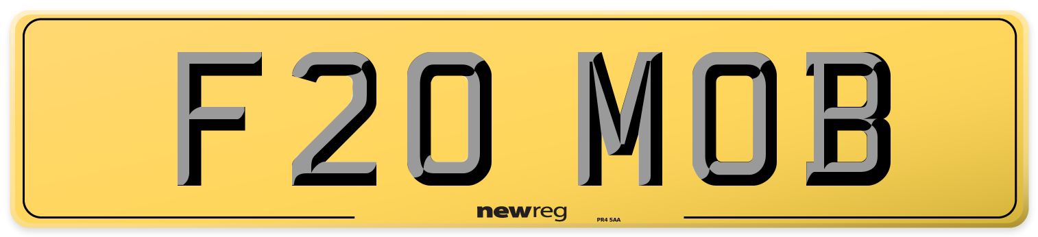 F20 MOB Rear Number Plate