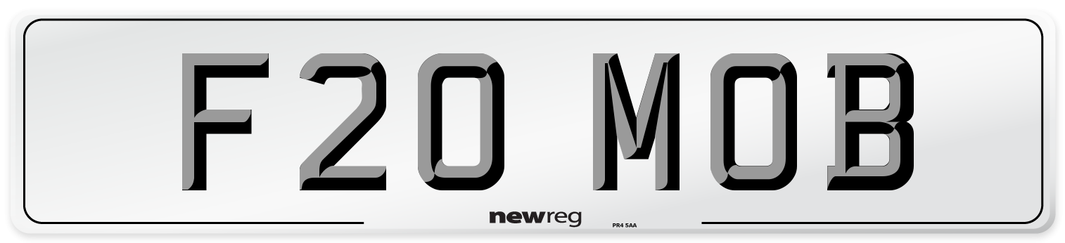 F20 MOB Front Number Plate