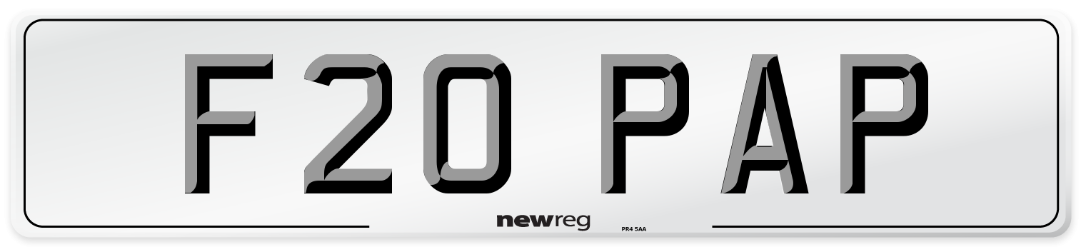 F20 PAP Front Number Plate