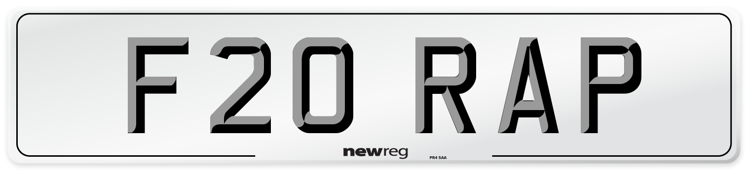 F20 RAP Front Number Plate