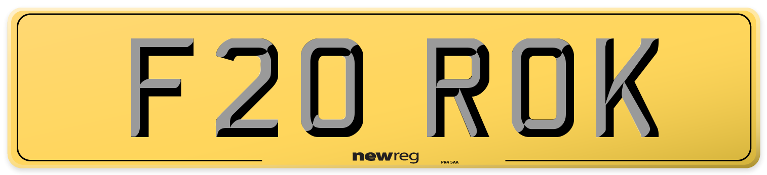 F20 ROK Rear Number Plate