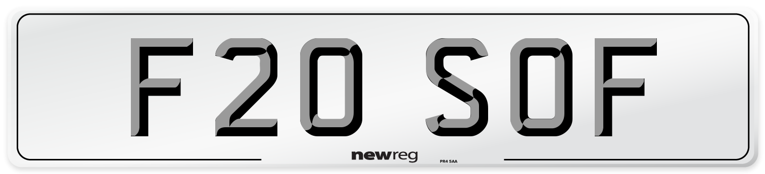 F20 SOF Front Number Plate