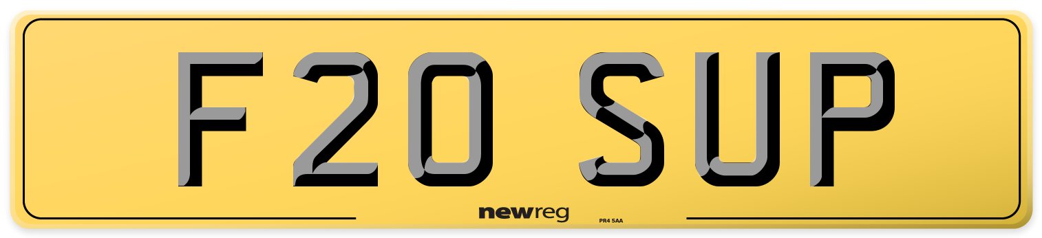 F20 SUP Rear Number Plate
