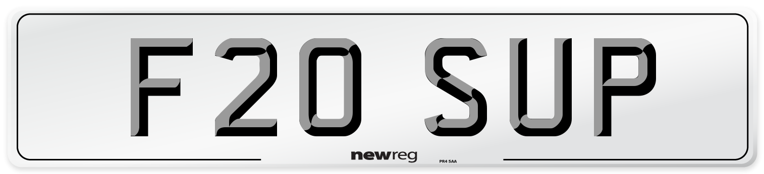 F20 SUP Front Number Plate