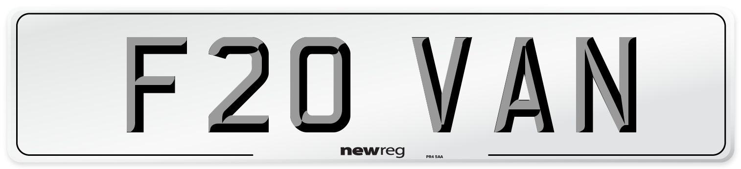 F20 VAN Front Number Plate