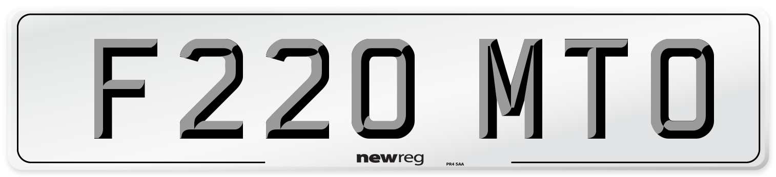 F220 MTO Front Number Plate