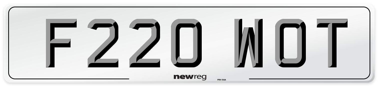 F220 WOT Front Number Plate