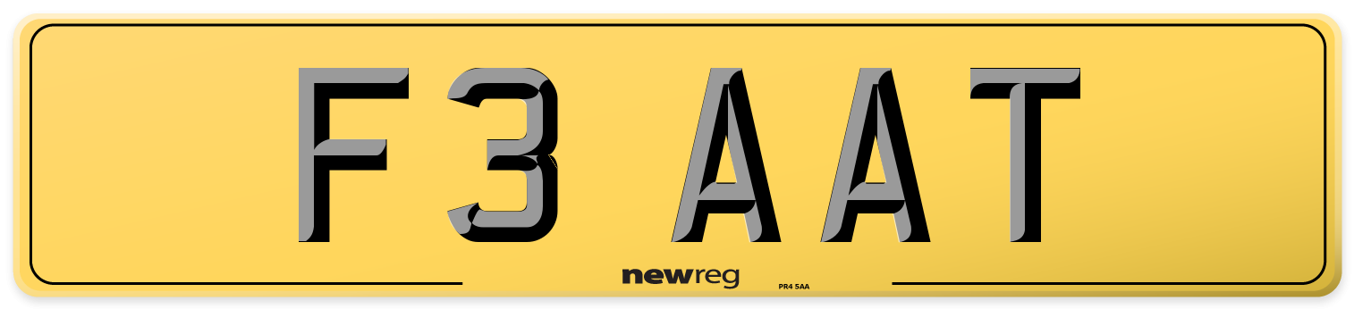 F3 AAT Rear Number Plate