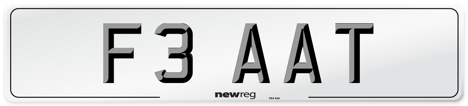 F3 AAT Front Number Plate