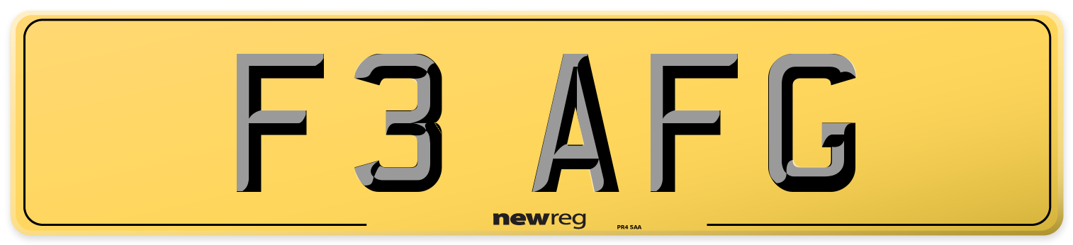 F3 AFG Rear Number Plate