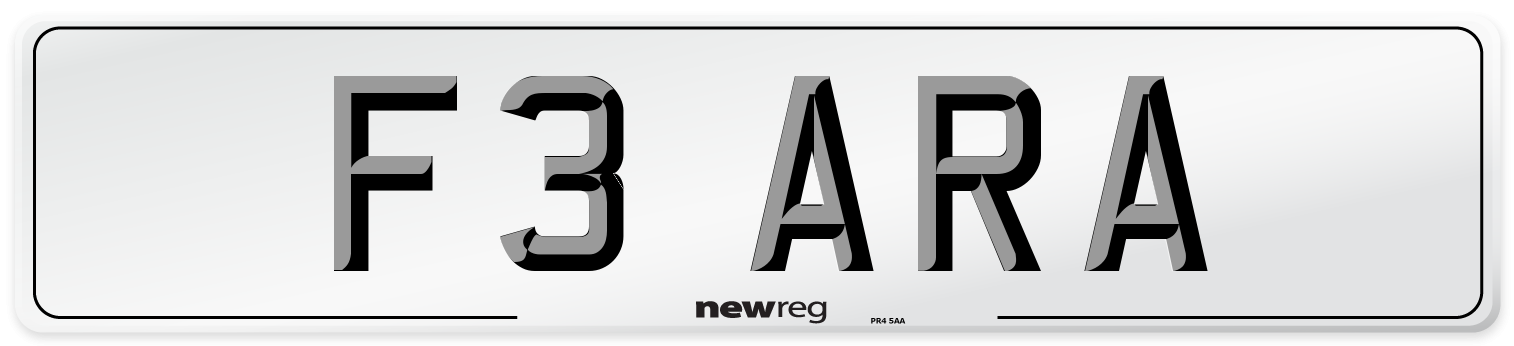 F3 ARA Front Number Plate