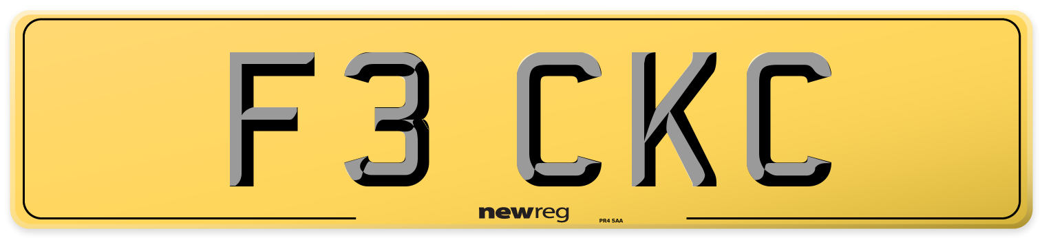 F3 CKC Rear Number Plate