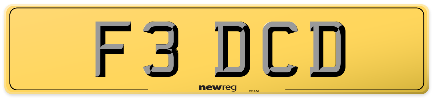 F3 DCD Rear Number Plate