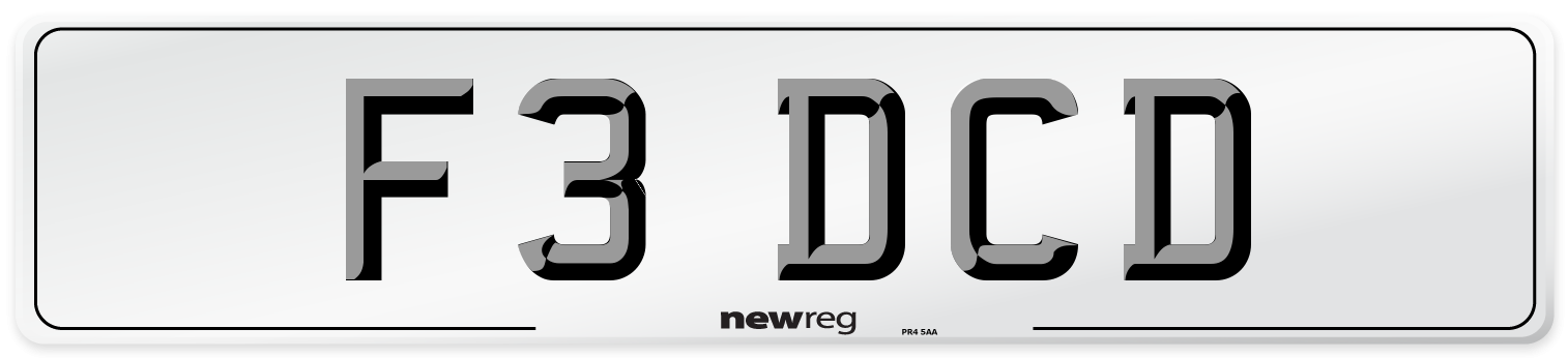 F3 DCD Front Number Plate