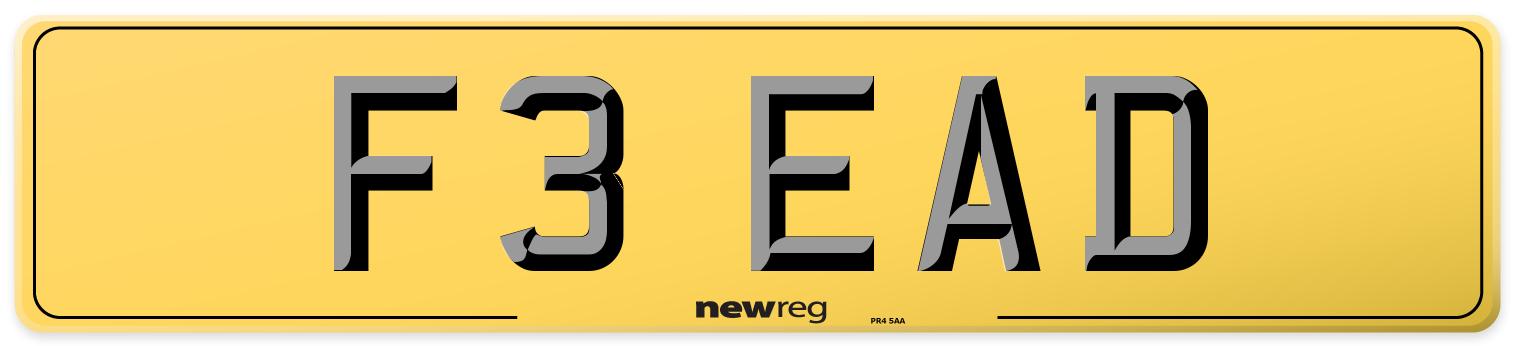 F3 EAD Rear Number Plate