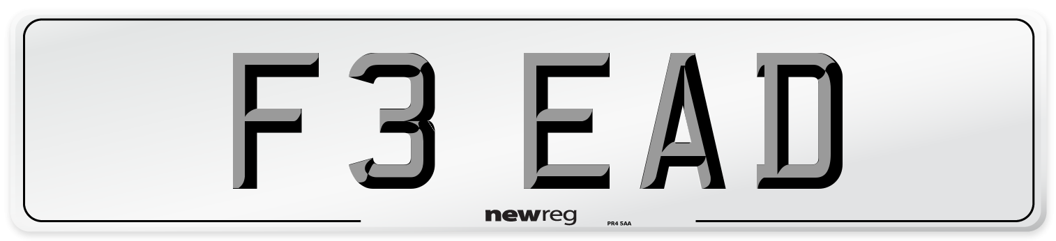 F3 EAD Front Number Plate