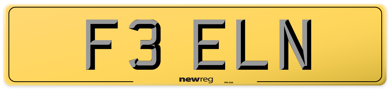 F3 ELN Rear Number Plate