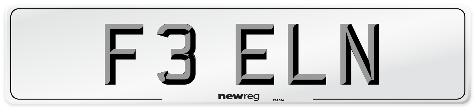F3 ELN Front Number Plate
