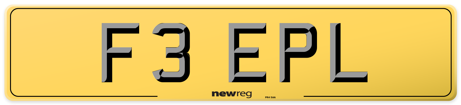 F3 EPL Rear Number Plate