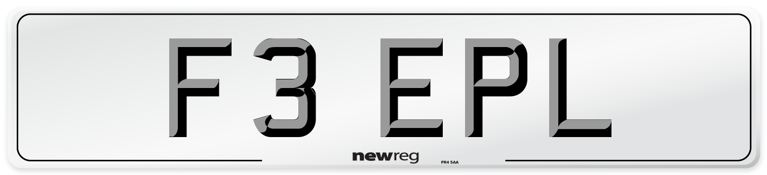 F3 EPL Front Number Plate