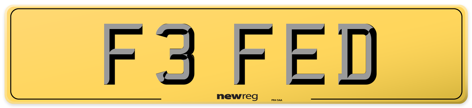 F3 FED Rear Number Plate