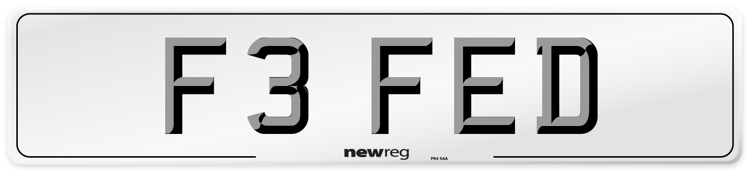 F3 FED Front Number Plate