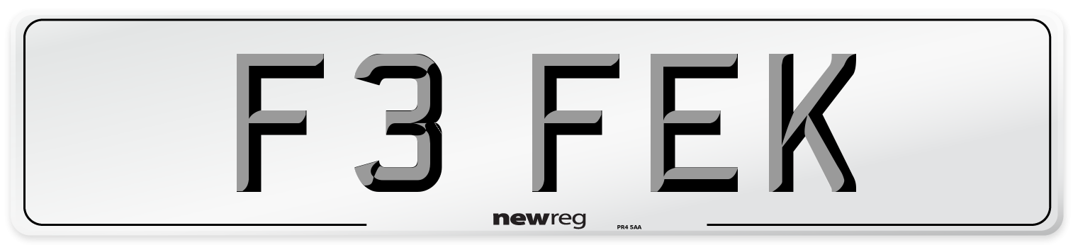 F3 FEK Front Number Plate
