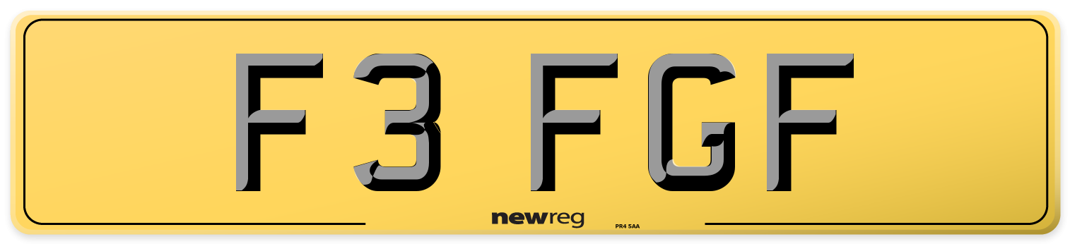 F3 FGF Rear Number Plate