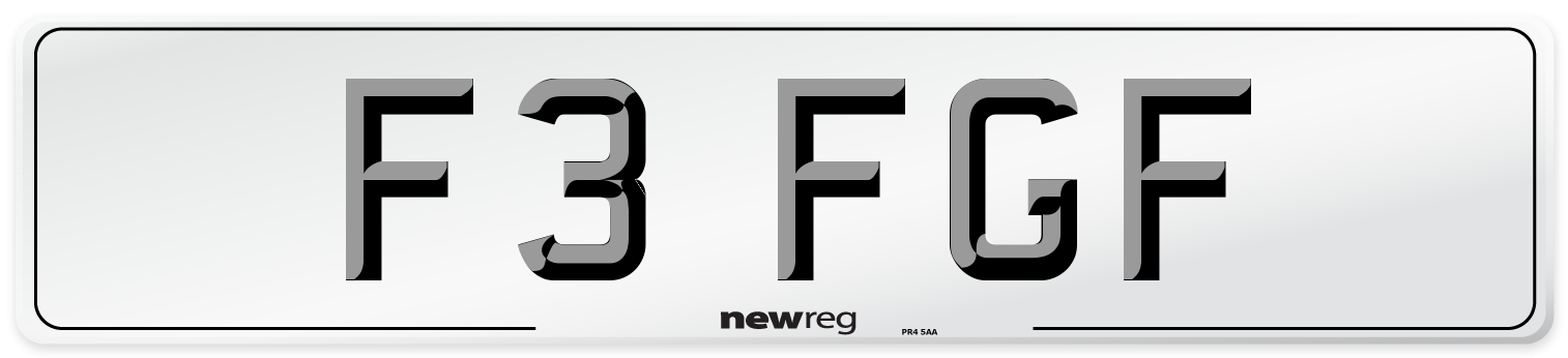F3 FGF Front Number Plate