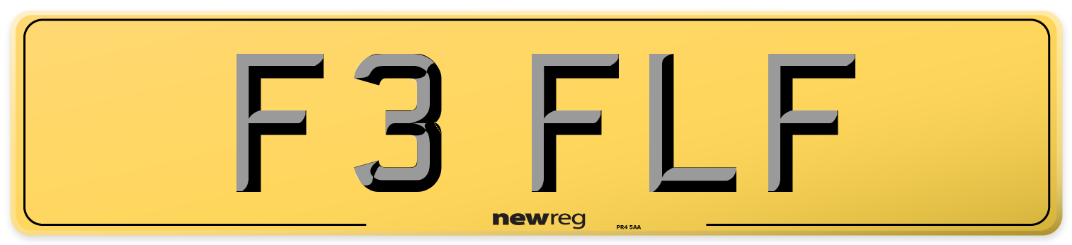 F3 FLF Rear Number Plate