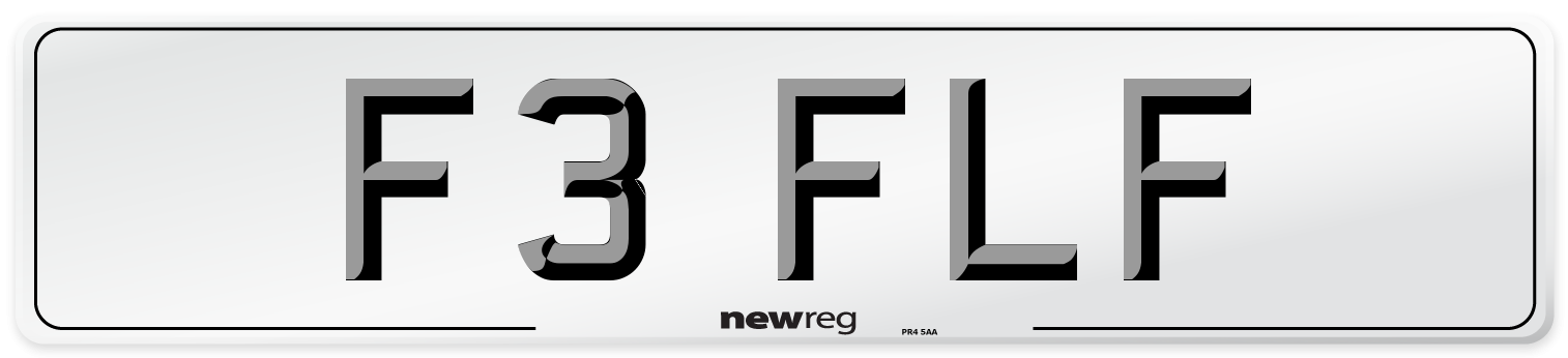F3 FLF Front Number Plate